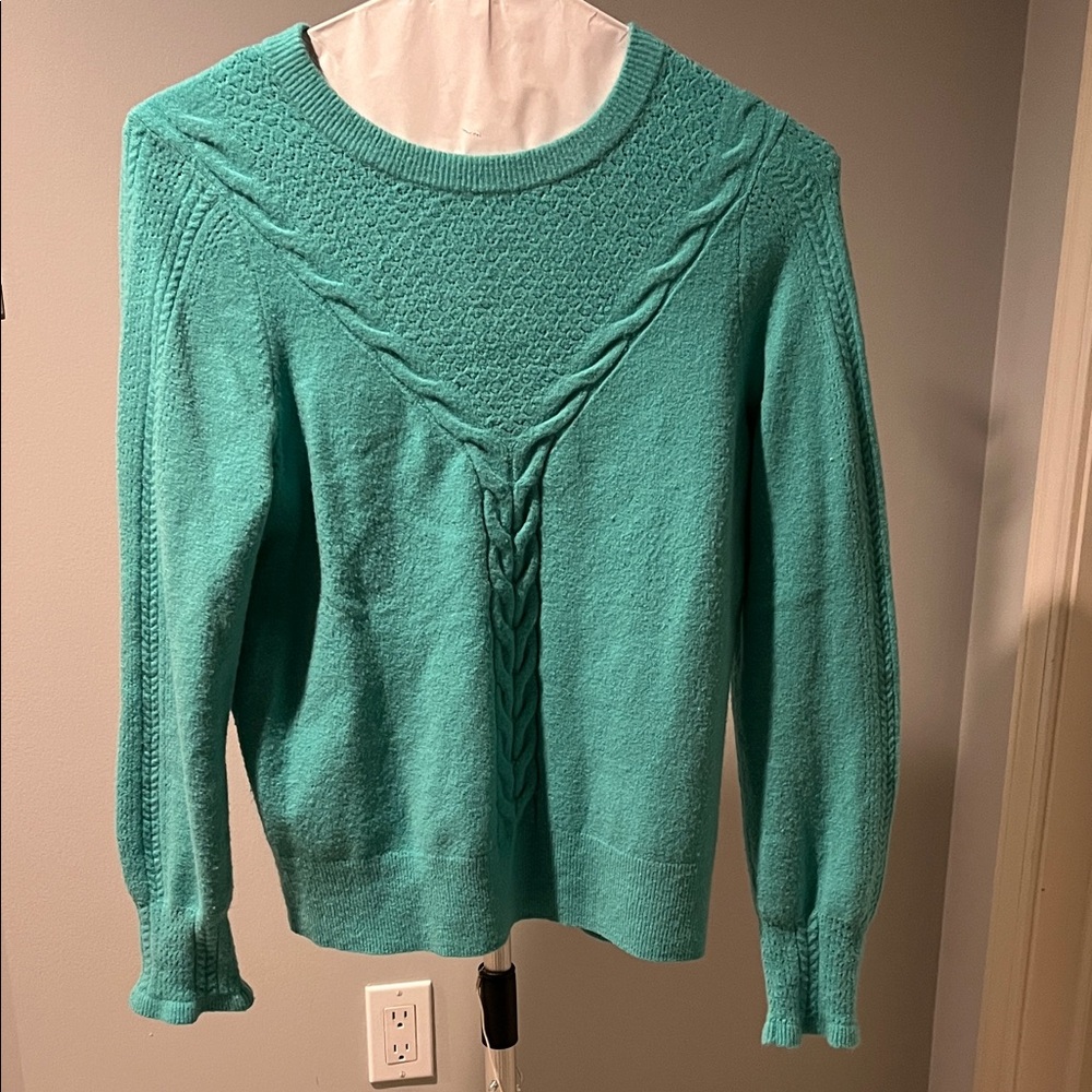 Talbots Turquoise Cable Knit Sweater